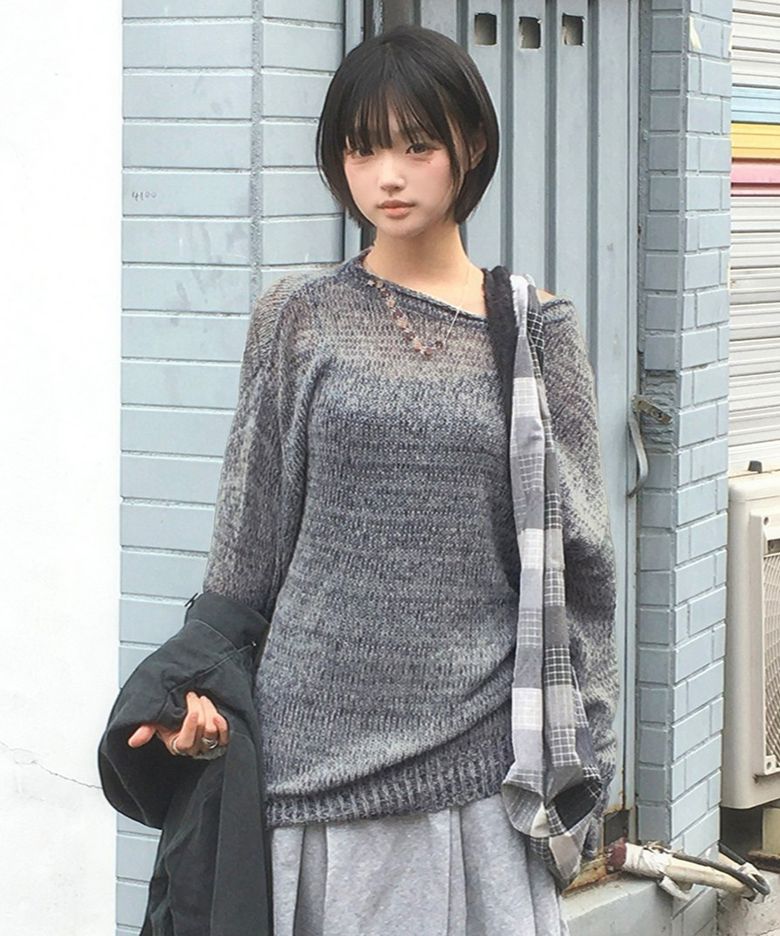OVERSIZED GLITTER SWEATER [DUSTY BLUE]
