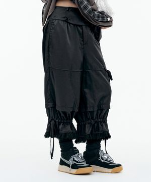 RIBBON MIDI PANTS [BLACK]