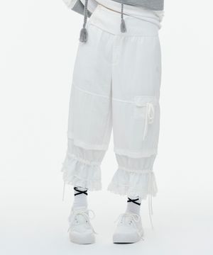RIBBON MIDI PANTS [WHITE]
