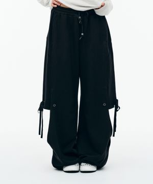 DOUBLE LAYERED SWEATPANTS [BLACK]