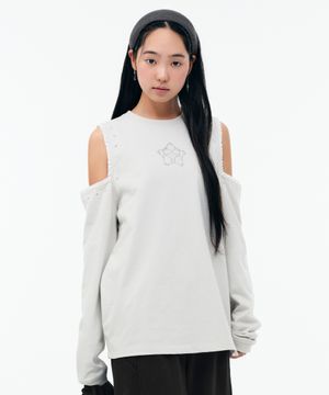 CUT-OUT LACE LONG SLEEVES [BEIGE]