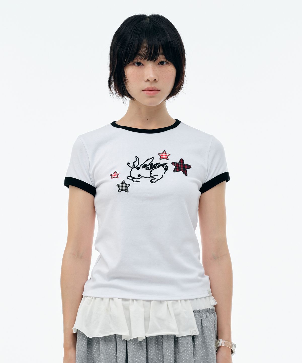 뚜오미오(TUOMIO) STAR BUNNY RINGER T-SHIRT [WHITE]