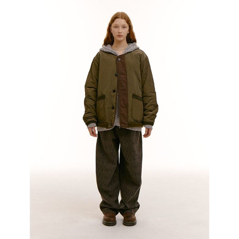 (UNISEX) 레오파드 와이드 오벌 팬츠  애쉬