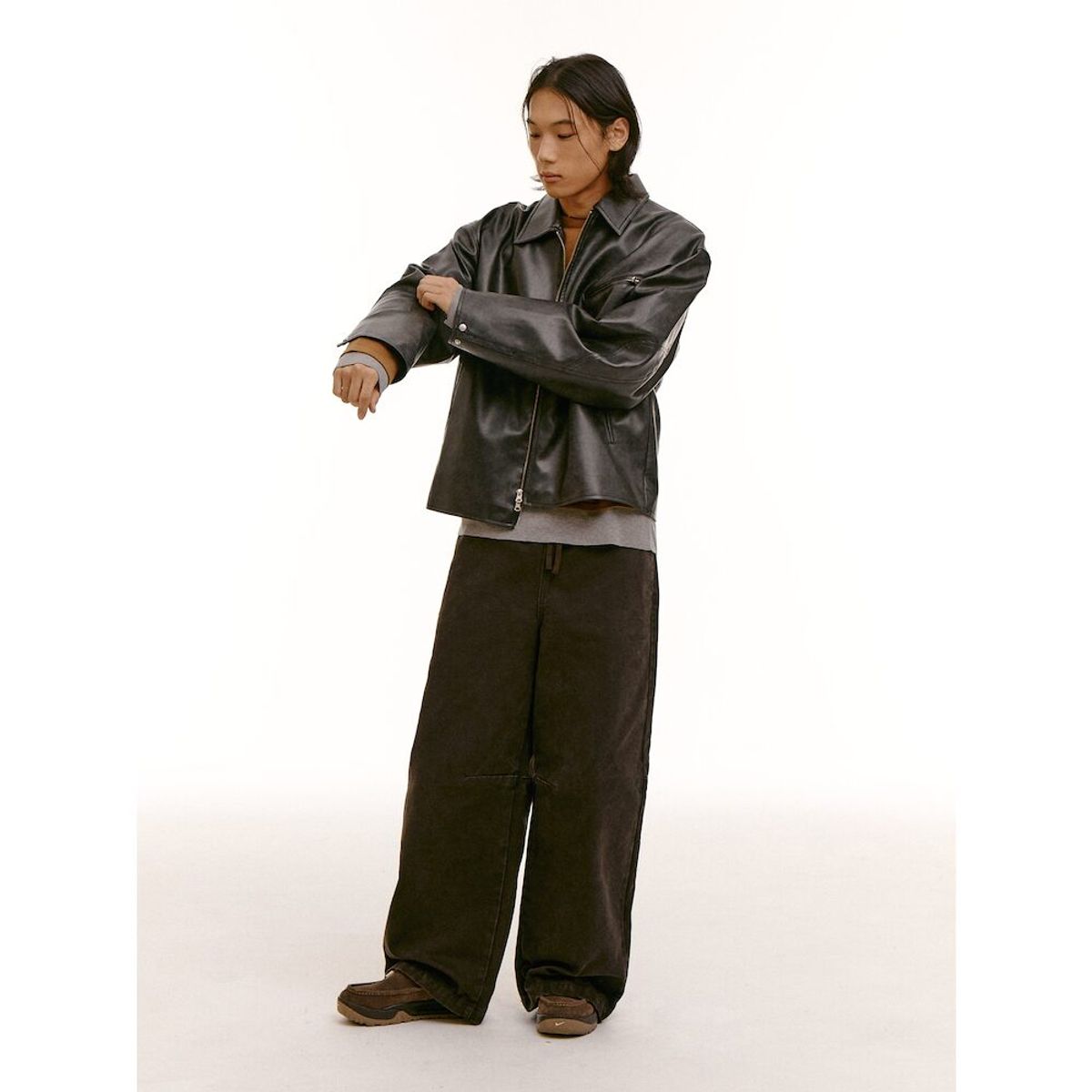 샌드 사운드(SAND SOUND) (UNISEX) 워싱 카치온 밴딩 벌룬 팬츠  브라운