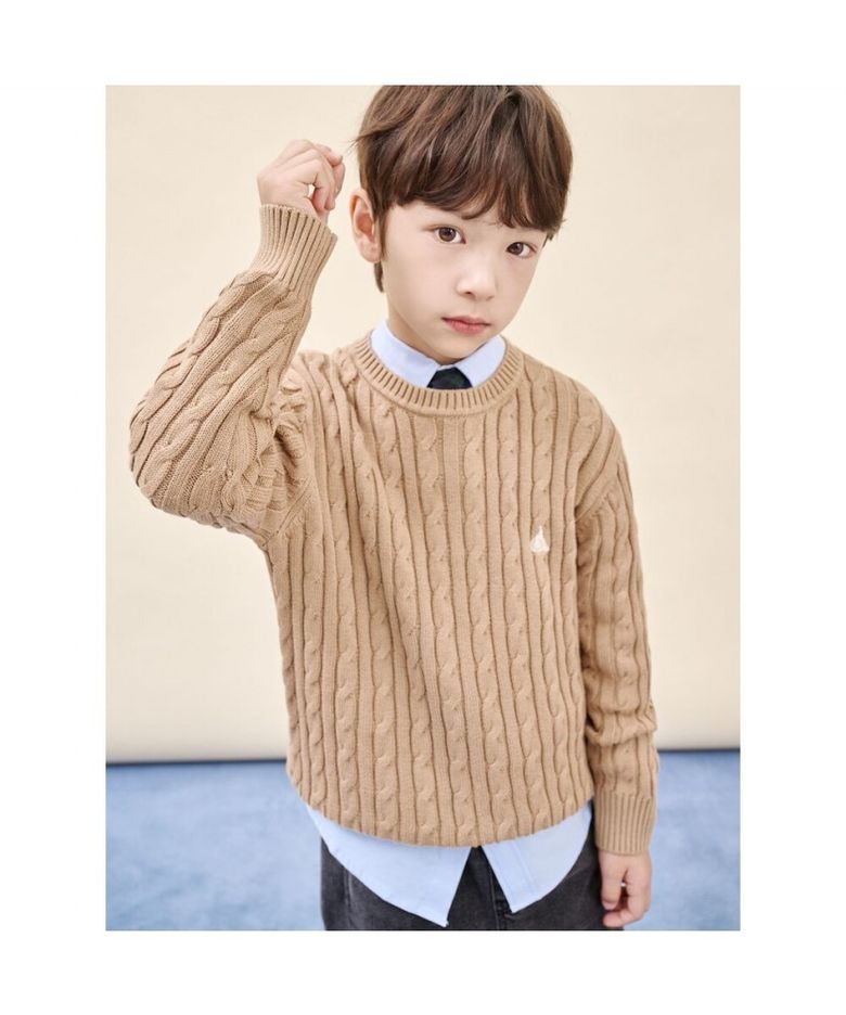[Essential] 면 케이블 풀오버 니트  베이지 (BI5851UE1A) (BI5851UE1A) (BI5851UE1A)