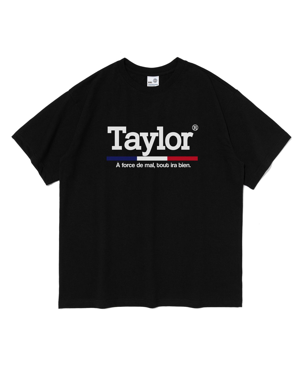 테일러 스튜디오(TAILOR STUDIO) 타이포 오버핏 반팔 티셔츠 (블랙)