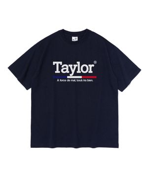 타이포 오버핏 반팔 티셔츠 (네이비)