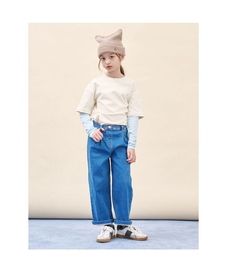 [DENIM] 여아 세미 와이드 데님 팬츠  블루 (BI5821G01P) (BI5821G01P) (BI5821G01P)