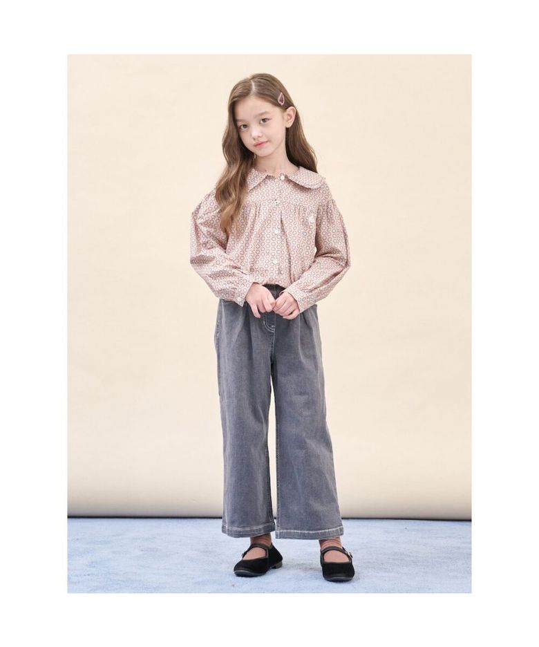 [DENIM] 여아 세미와이드 데님 팬츠  애쉬 (BI5821G014) (BI5821G014)