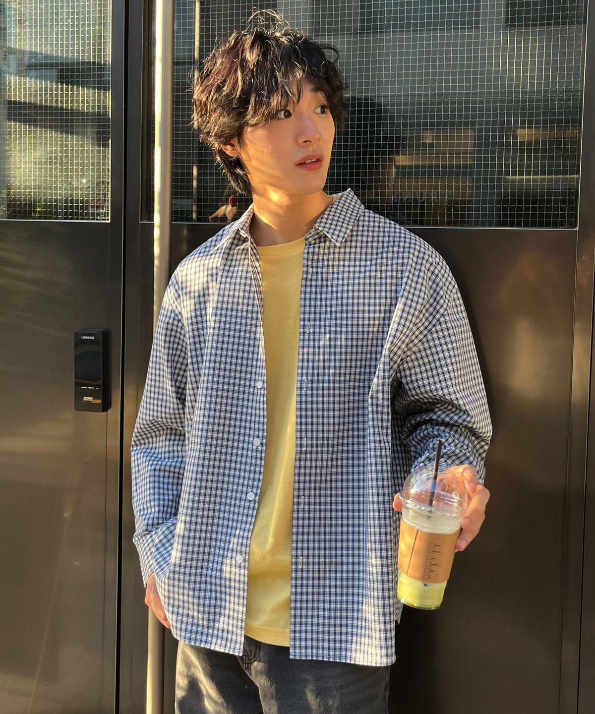 르아르(LEIRE) 에센셜 멀티 체크 셔츠 [네이비]