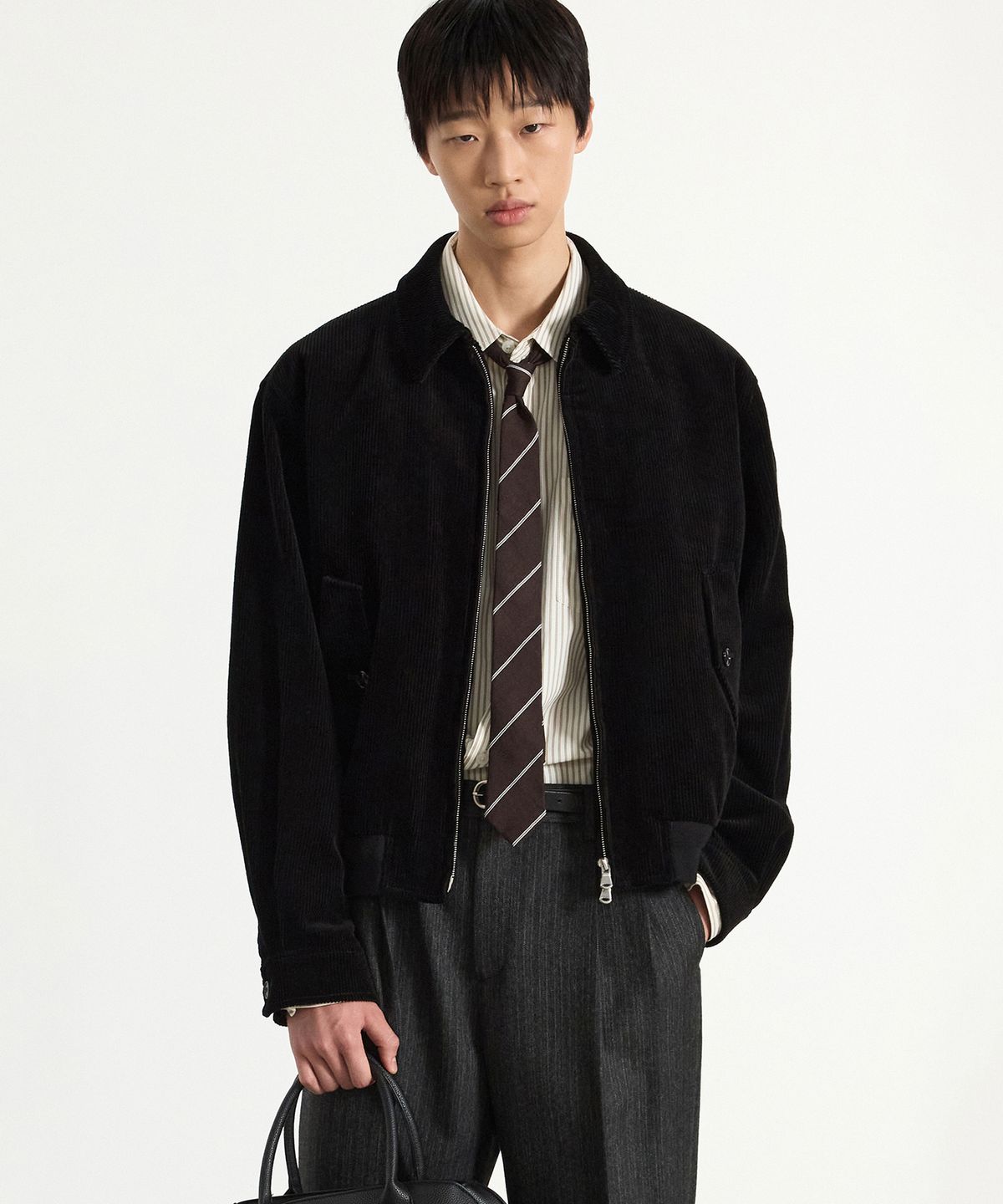 티엔지티(TNGT) Corduroy Swing Top Jumper (Black) TNJU5F105BK
