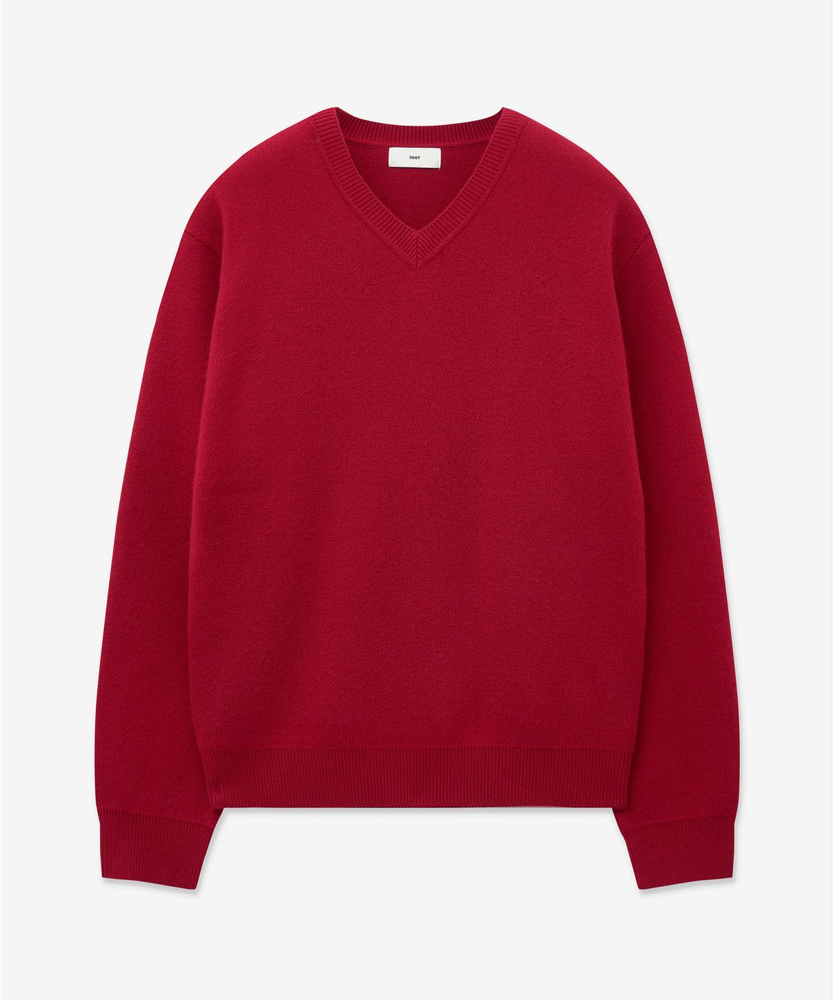 티엔지티(TNGT) Cashmere Blended V-Neck Knit Top (Red) TNSW6E103R2