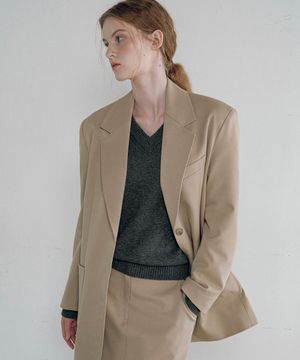 O3756 오버사이즈 블레이저_Beige