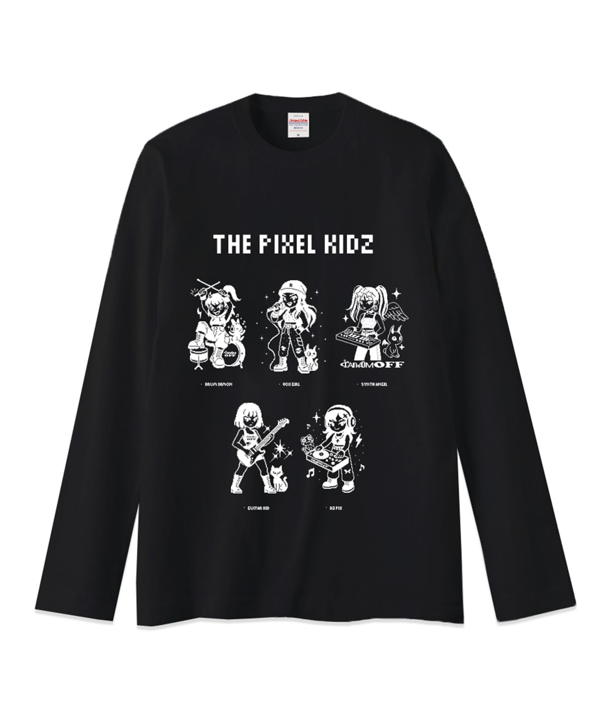 랜덤오프(RANDOMOFF) PIXEL KIDZ LONGSLEEVE T-SHIRT [BLACK]