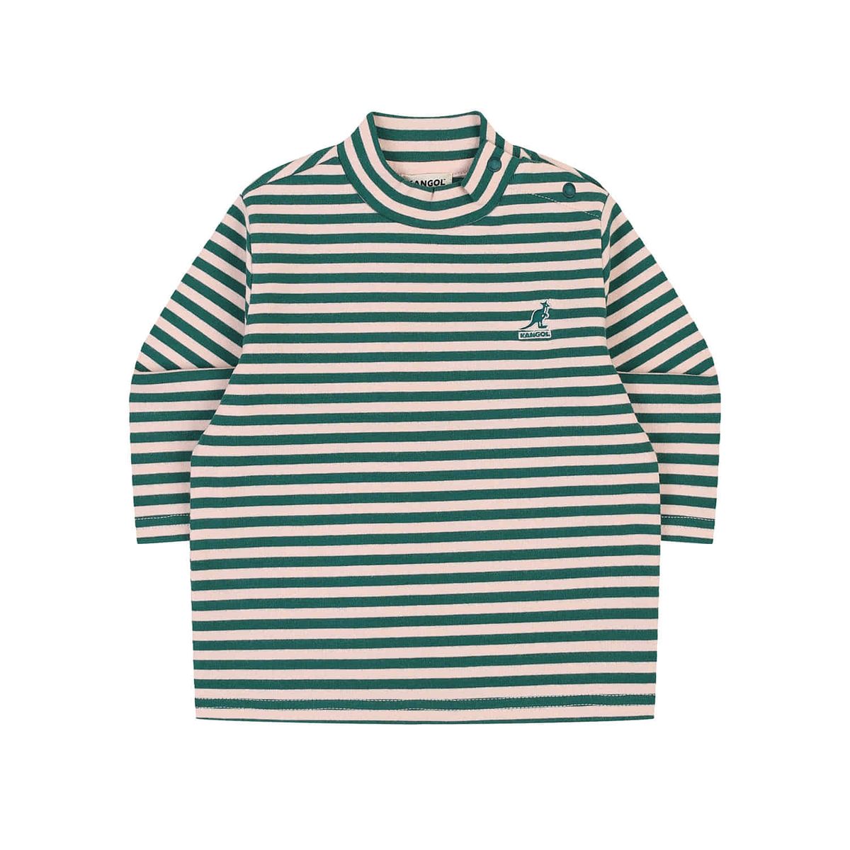 캉골키즈(KANGOL KIDS) [베이비] 스트라이프 모크넥 티셔츠 RD 0960 그린
