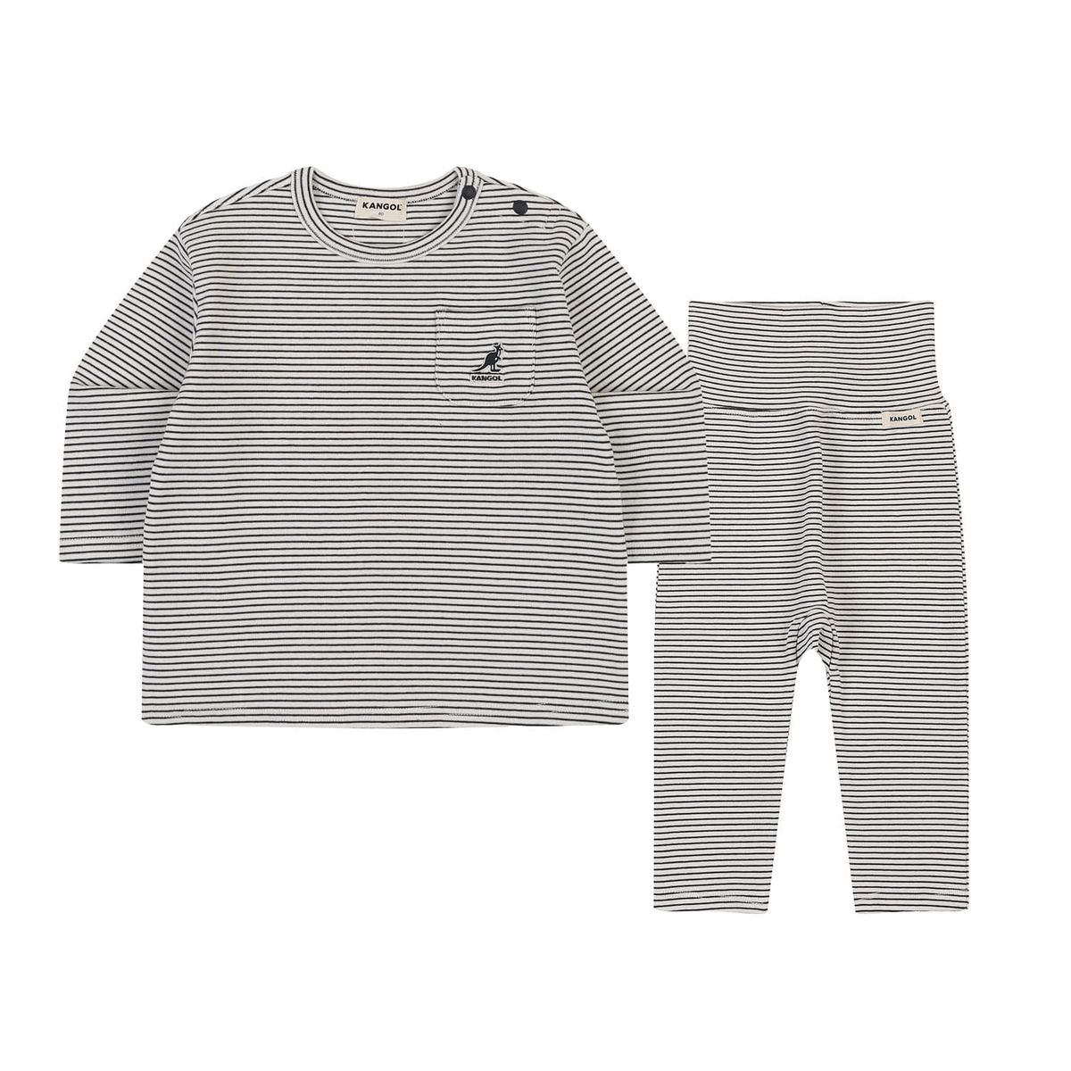 캉골키즈(KANGOL KIDS) [베이비] 스트라이프 스판 세트웨어 RC 0901 그레이