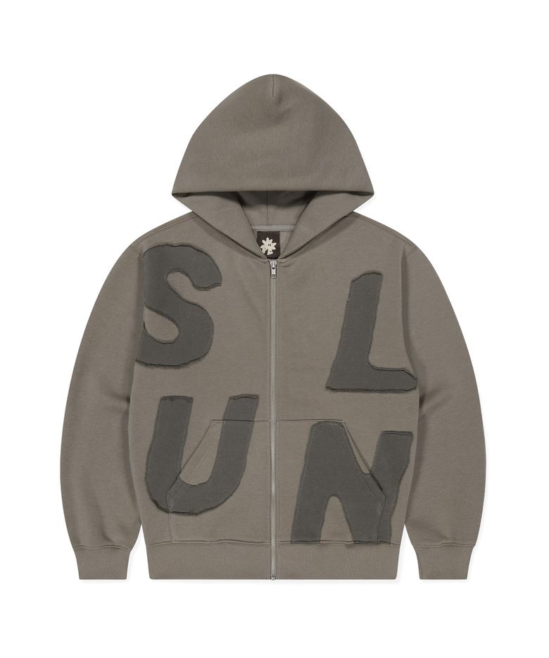 Capital Brushed Zip Up Hoodie Taupe