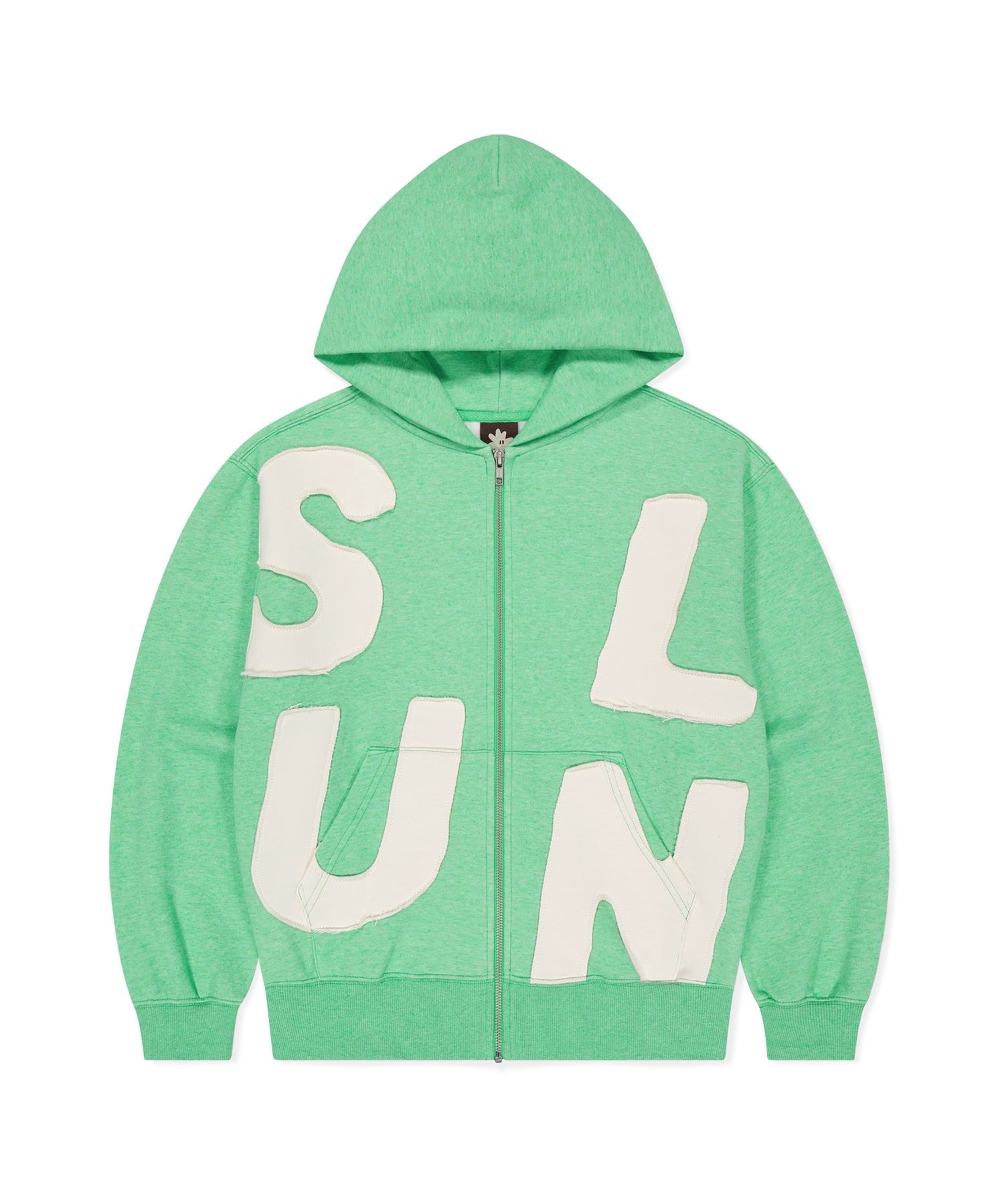 MUSINSA | SUNLOVE Capital Brushed Zip Up Hoodie Heather Green
