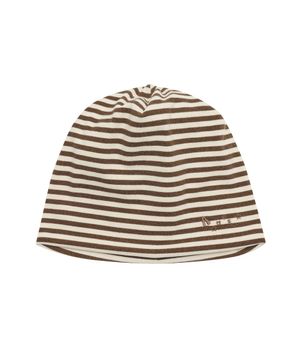 JERSEY STRIPE BEANIE BROWN