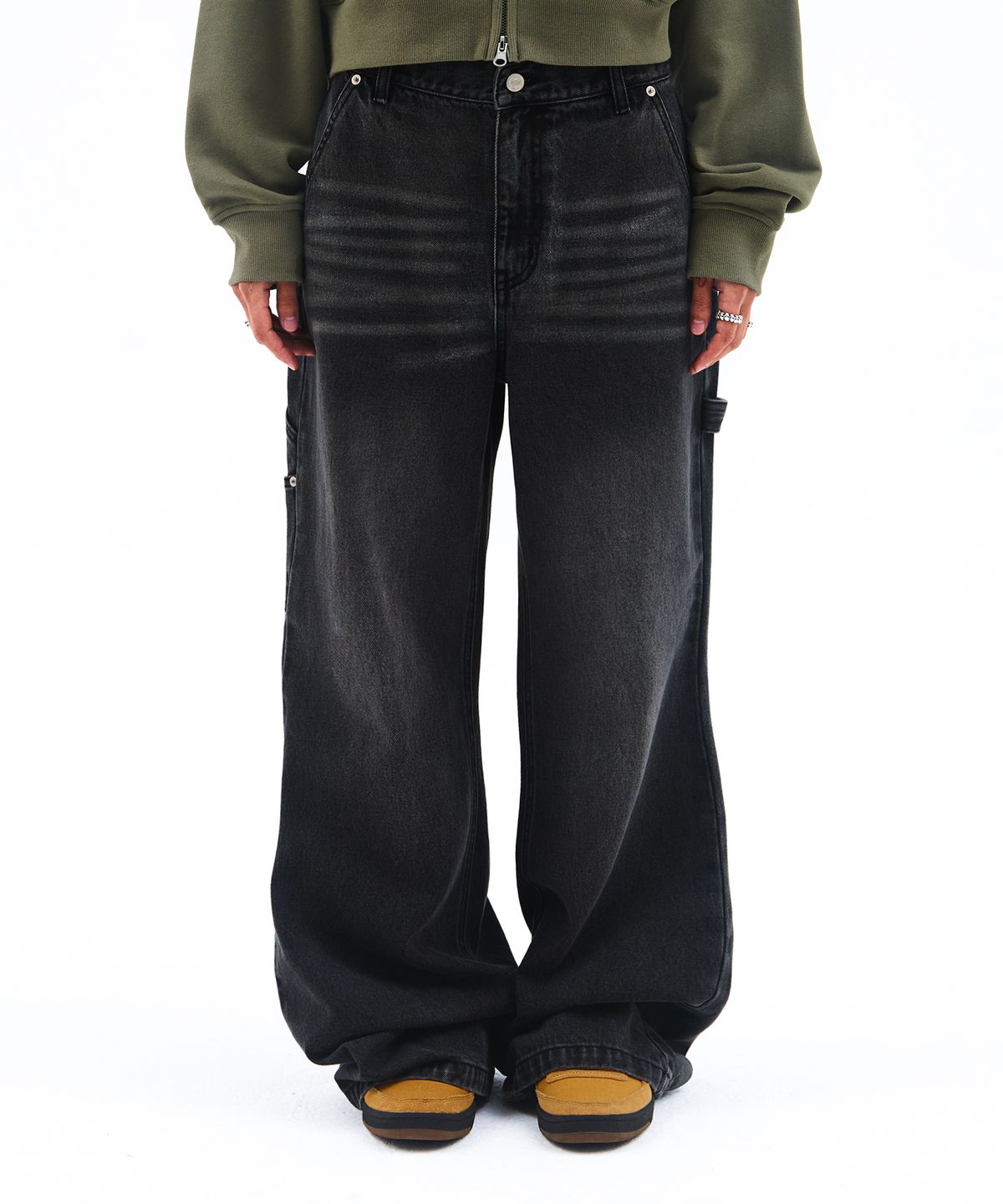 아메스 월드와이드(AMES-WORLDWIDE) SEMIWIDE DENIM PANTS BLACK