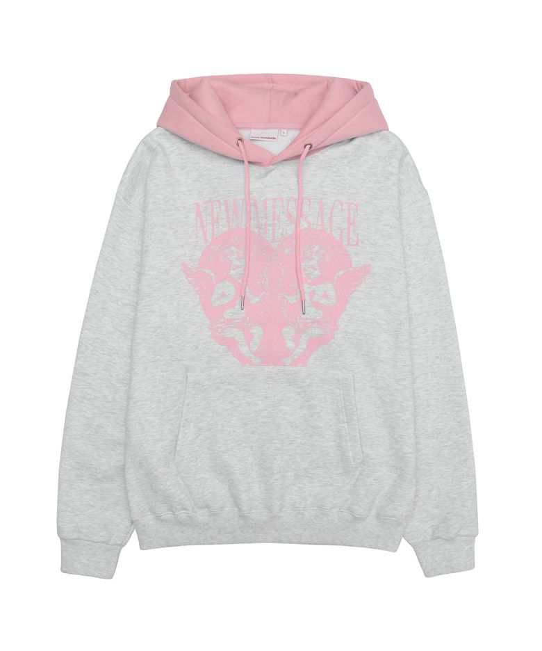ANGELS TWO TONE HOODIE LIGHT GREY