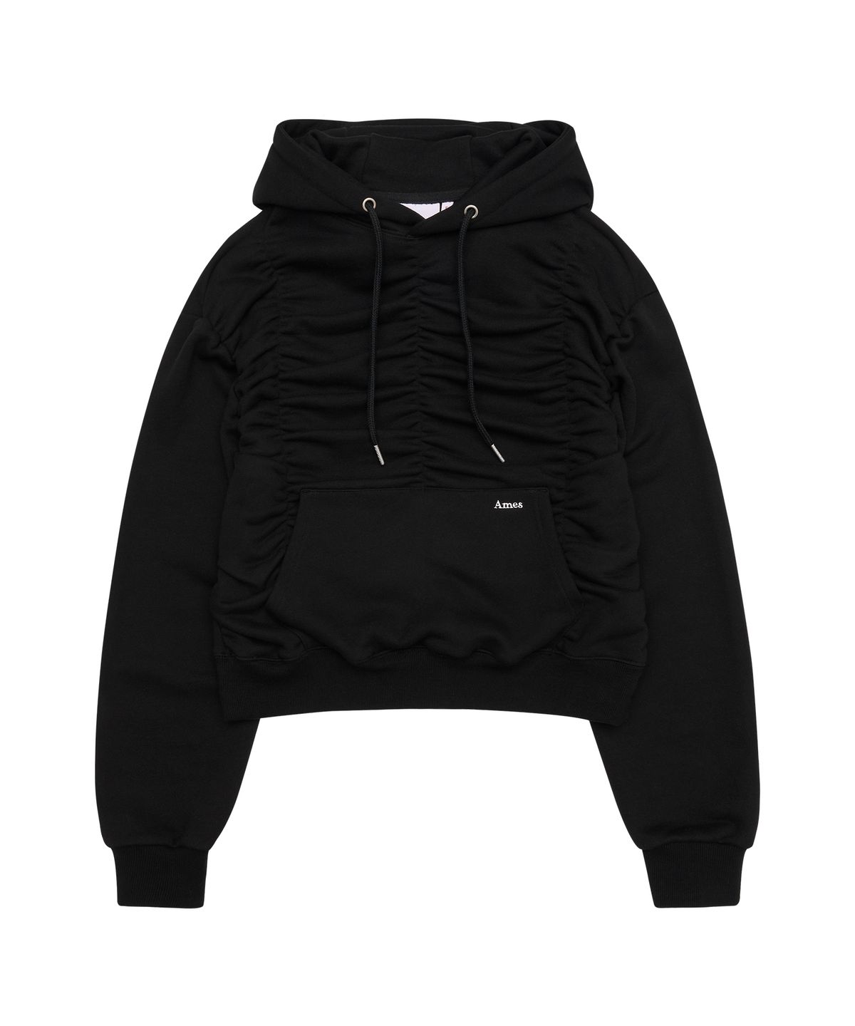 아메스 월드와이드(AMES-WORLDWIDE) SHIRRING HOODIE BLACK