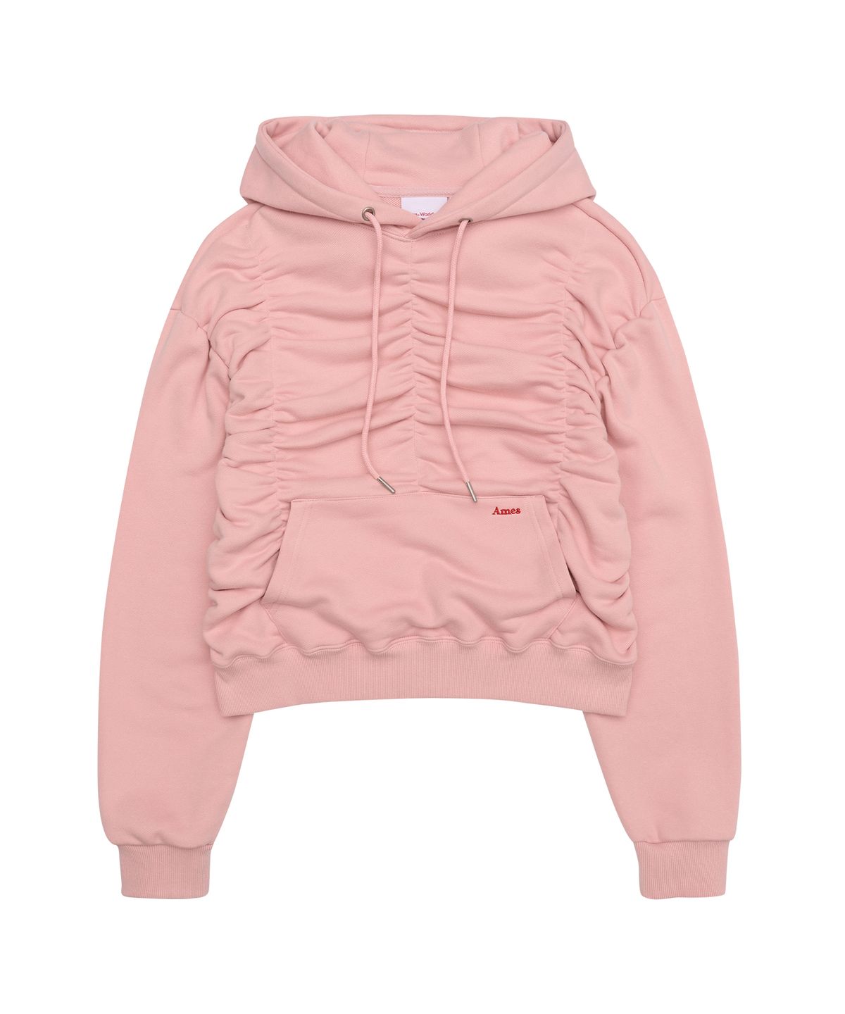 아메스 월드와이드(AMES-WORLDWIDE) SHIRRING HOODIE PINK