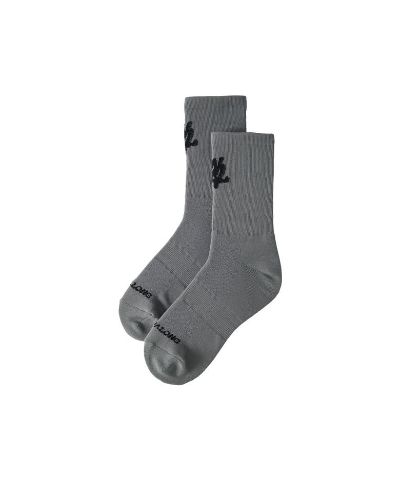 Daily Two-Tone Running Crew Socks - GREY