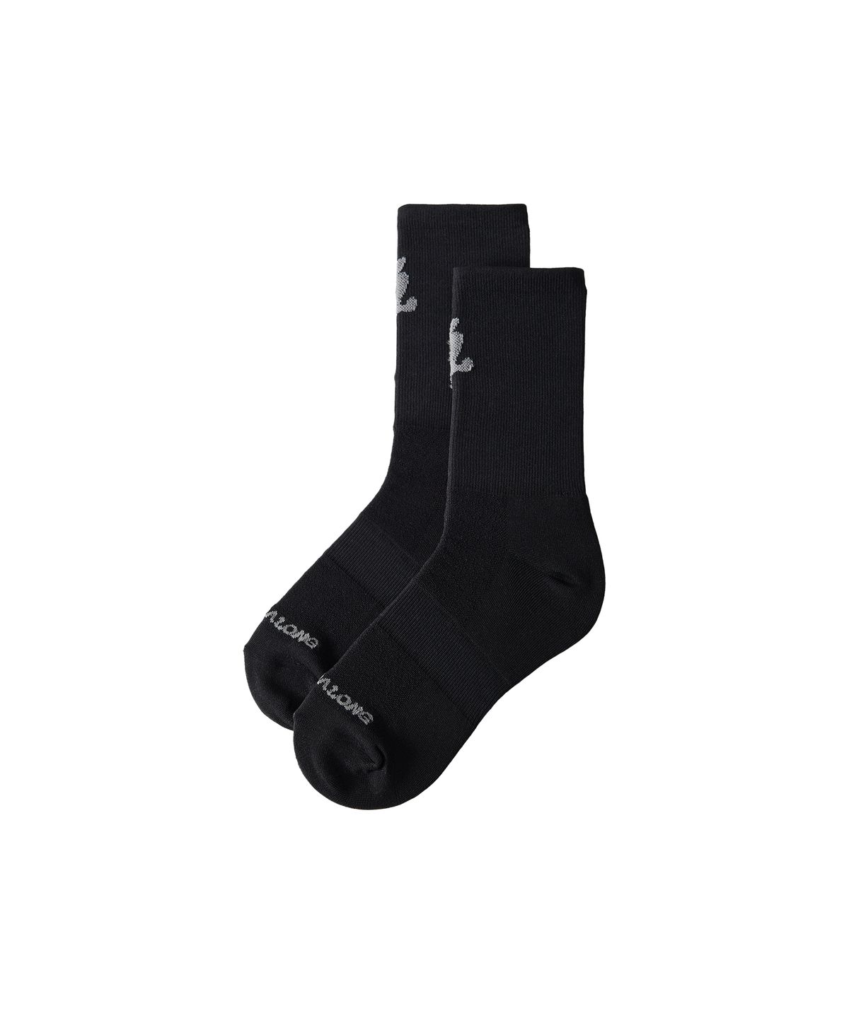 우알롱(WOOALONG) Daily Two-Tone Running Crew Socks - BLACK