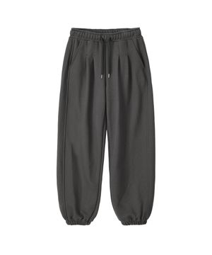 Soft Touch Washed Balloon Wide Sweatpants - CHARCOAL