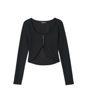 Dry Fit Layered Cover-Up Bolero Cardigan - BLACK