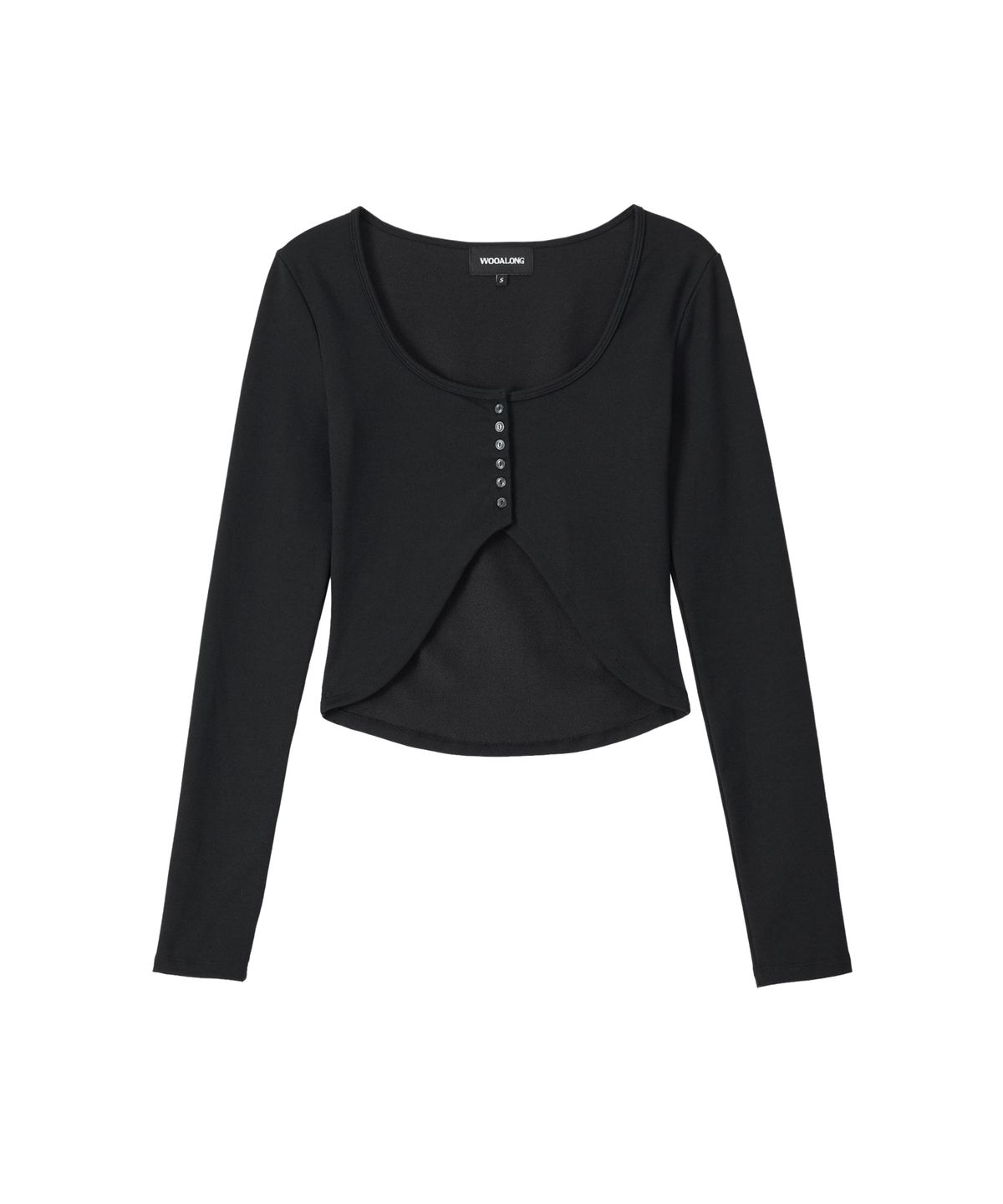 우알롱(WOOALONG) Dry Fit Layered Cover-Up Bolero Cardigan - BLACK