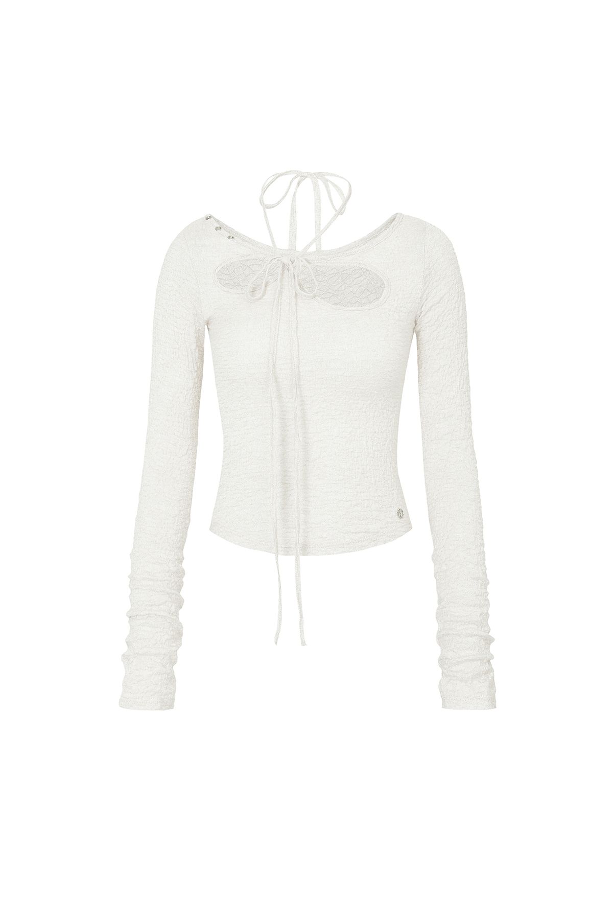페인오어플레져(PAINORPLEASURE) WRINKLED ORCHID TOP ivory