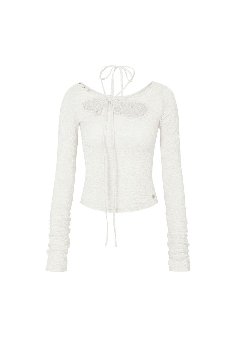 WRINKLED ORCHID TOP ivory