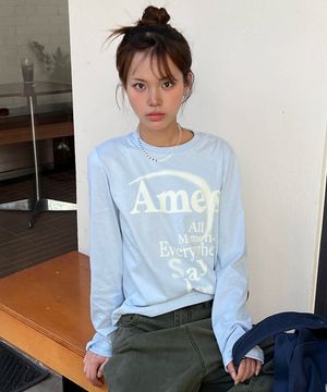 BIG TYPO LONGSLEEVE TEE SKY BLUE