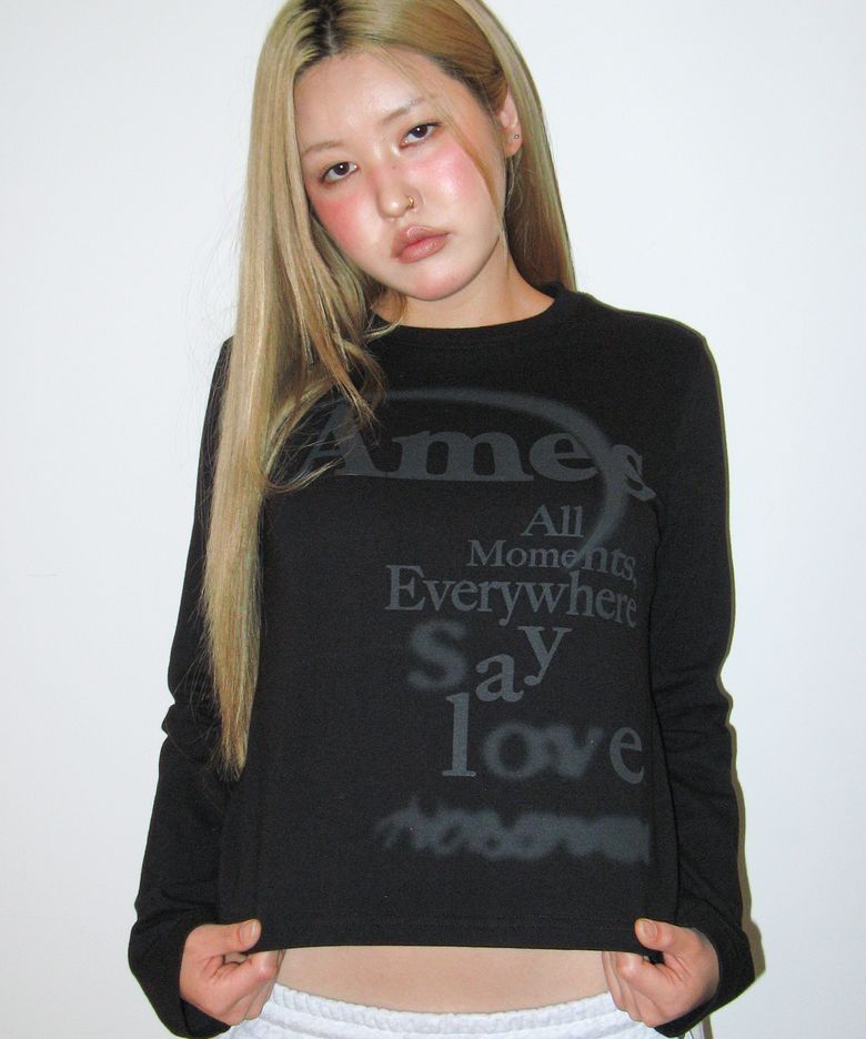 BIG TYPO LONGSLEEVE TEE BLACK