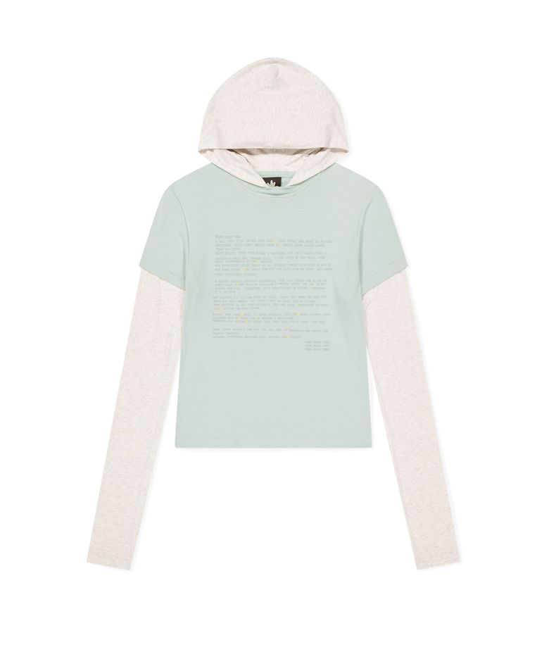 W Prose Layered Hooded Tee Mint
