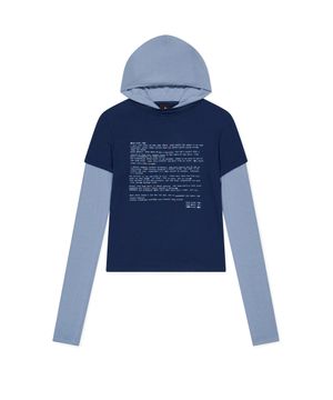 W Prose Layered Hooded Tee Blue