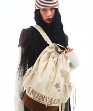 COTTON CASUAL BACKPACK BEIGE