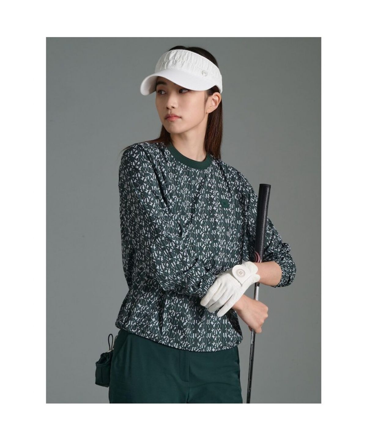 빈폴골프(BEANPOLE GOLF) 여성 패턴 아노락 긴소매 티셔츠 - 그린