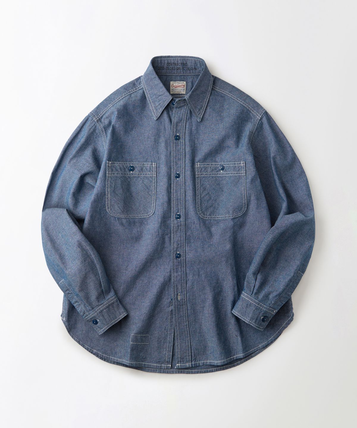 아웃스탠딩(OUTSTANDING) USN SELVEDGE CHAMBRAY SHIRT_L.BLUE
