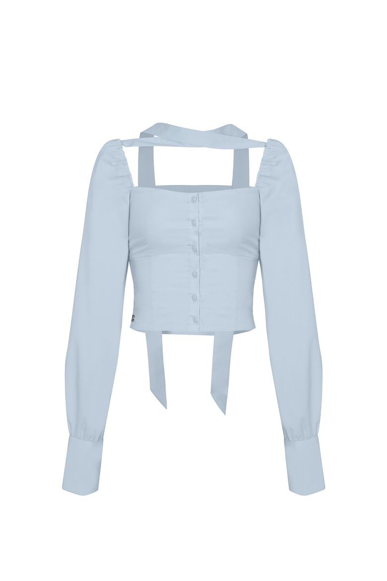 BIANCA SQUARE NECK BLOUSE blue