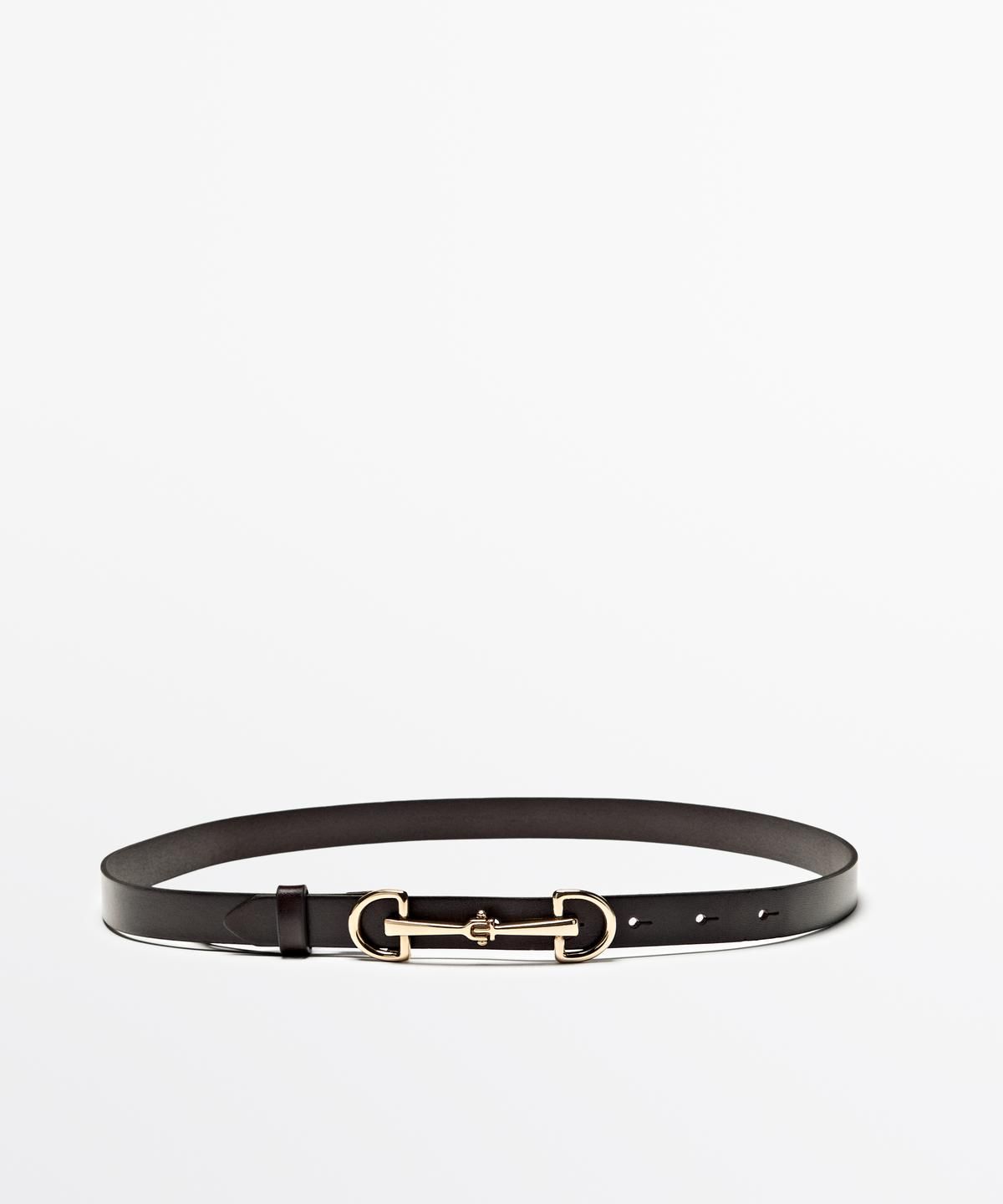 마시모두띠(MASSIMO DUTTI) 이퀘스트리안 나파 레더 벨트
