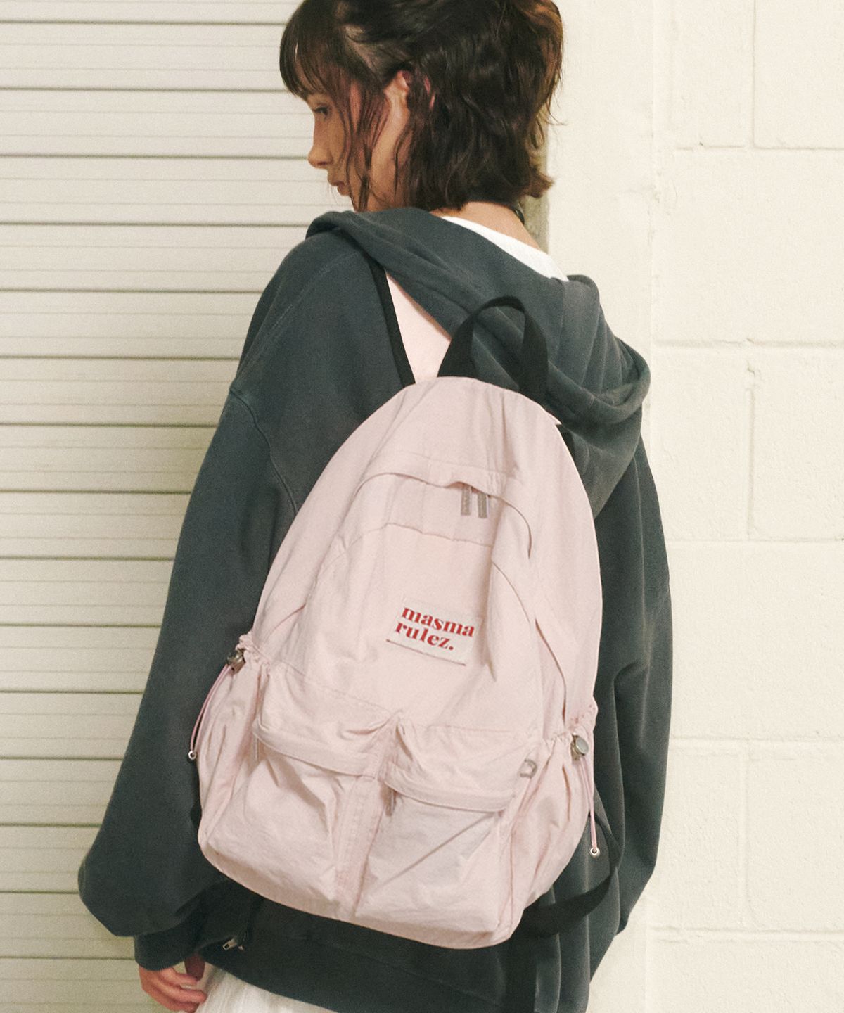 마스마룰즈(MASMARULEZ) Two pocket daily backpack_Pink
