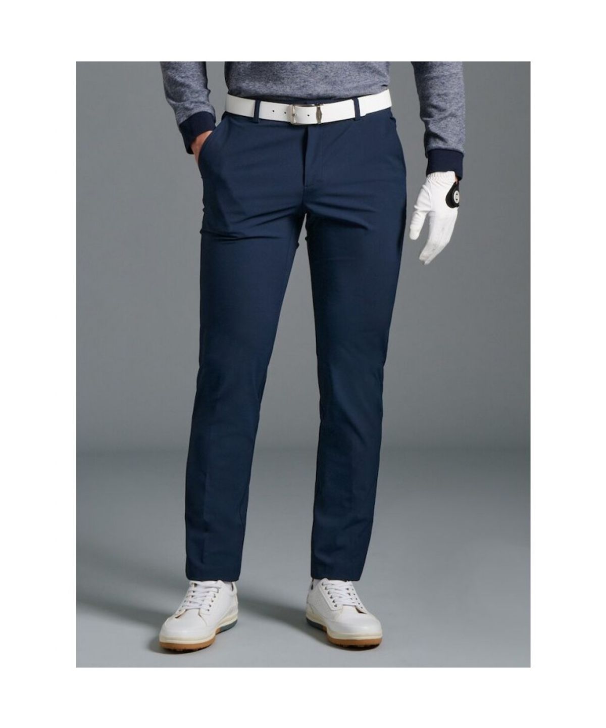 빈폴골프(BEANPOLE GOLF) 남성 가을 면터치 슬림 팬츠 - 네이비