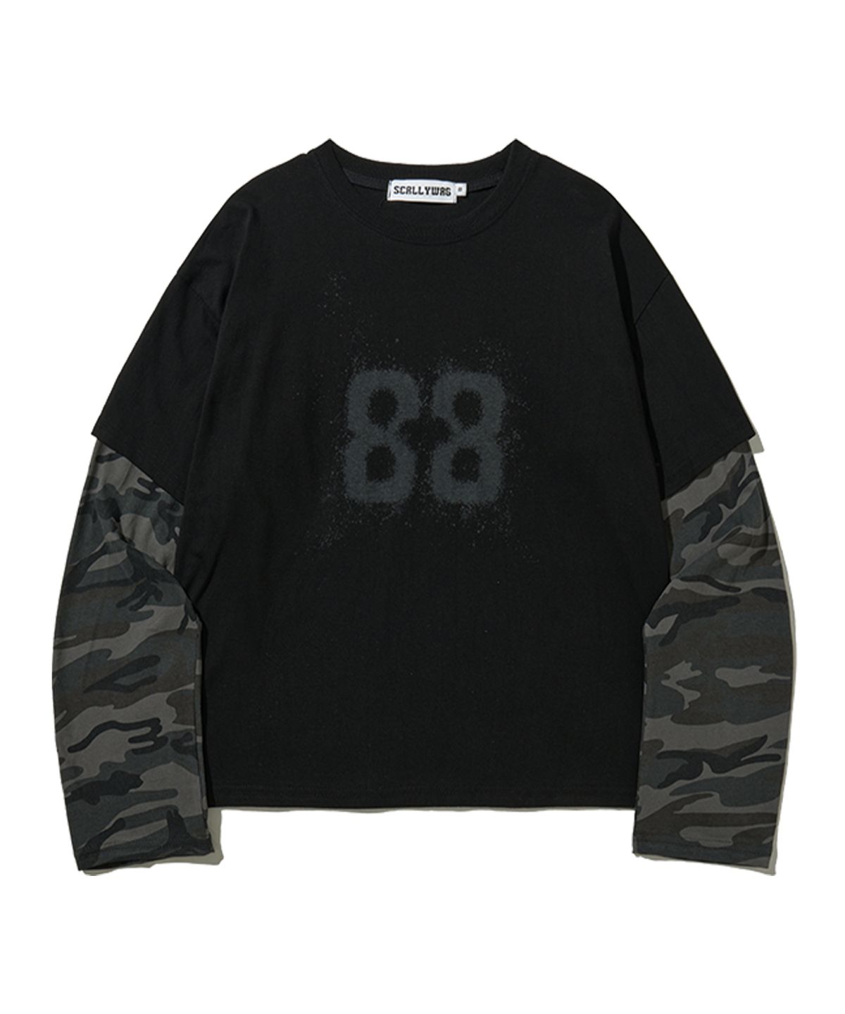 스켈리웩(SCALLYWAG) 88 크롭 레이어드 롱 슬리브[카모]
