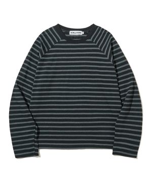 크롭 래글런 롱 슬리브[스트라이프]