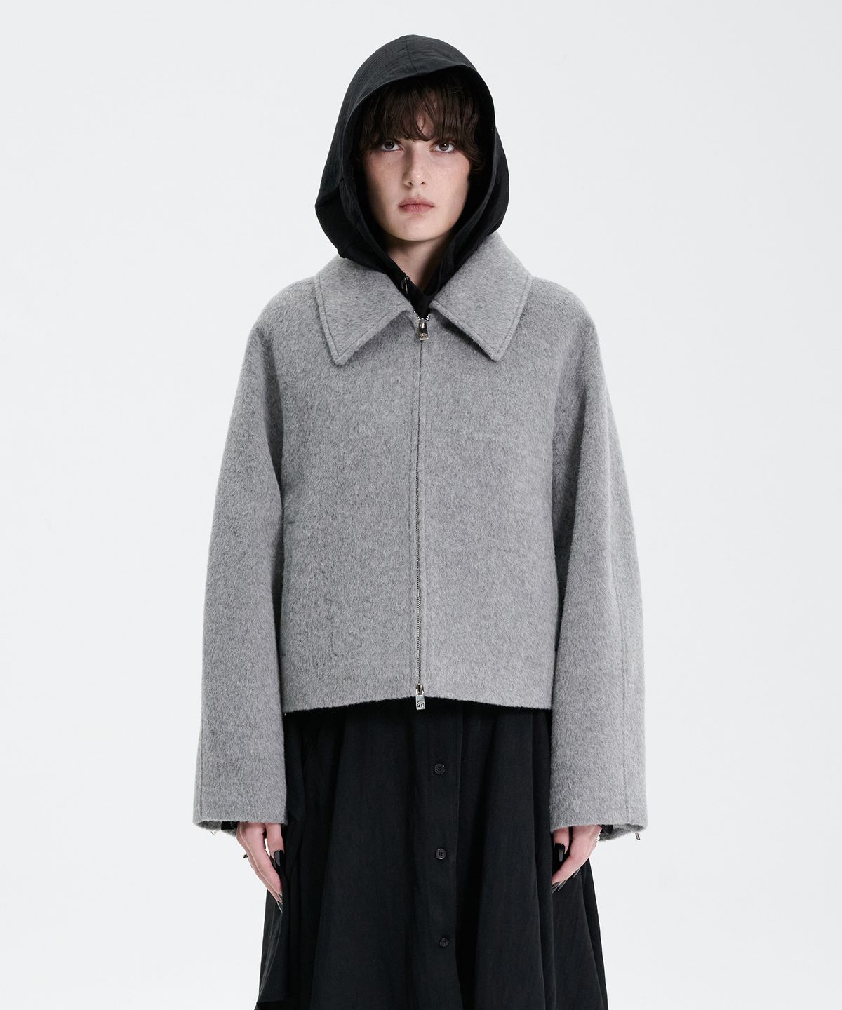 트리밍버드(TREEMINGBIRD) Traum Short Zip-up [ Gray ]