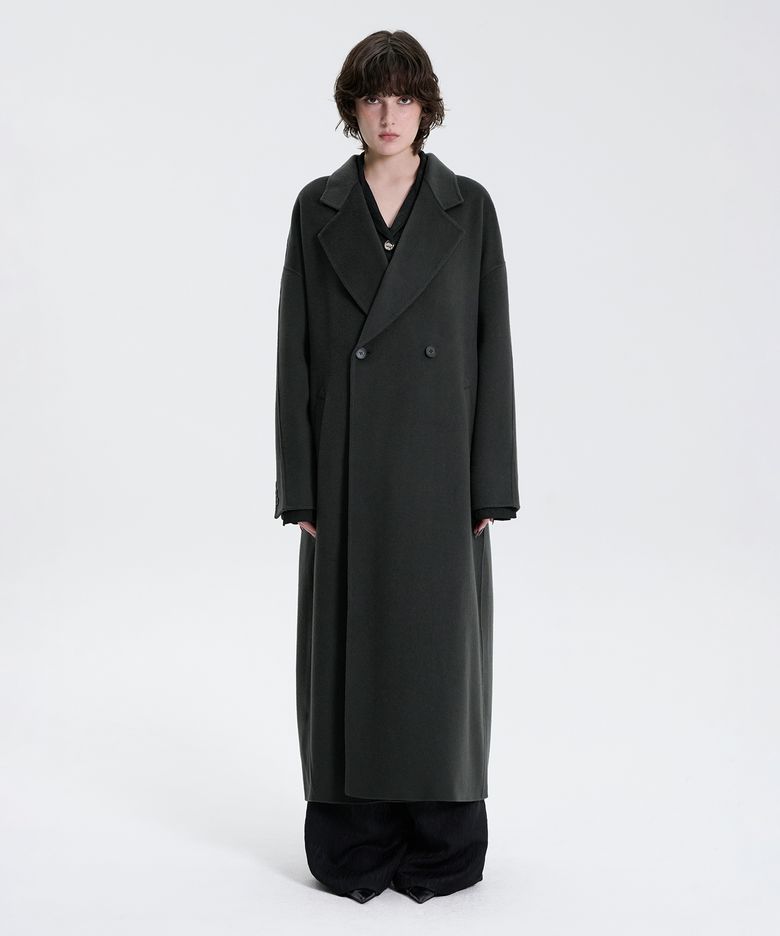 Handmade) Wide Long Coat [ Dark Gray ]