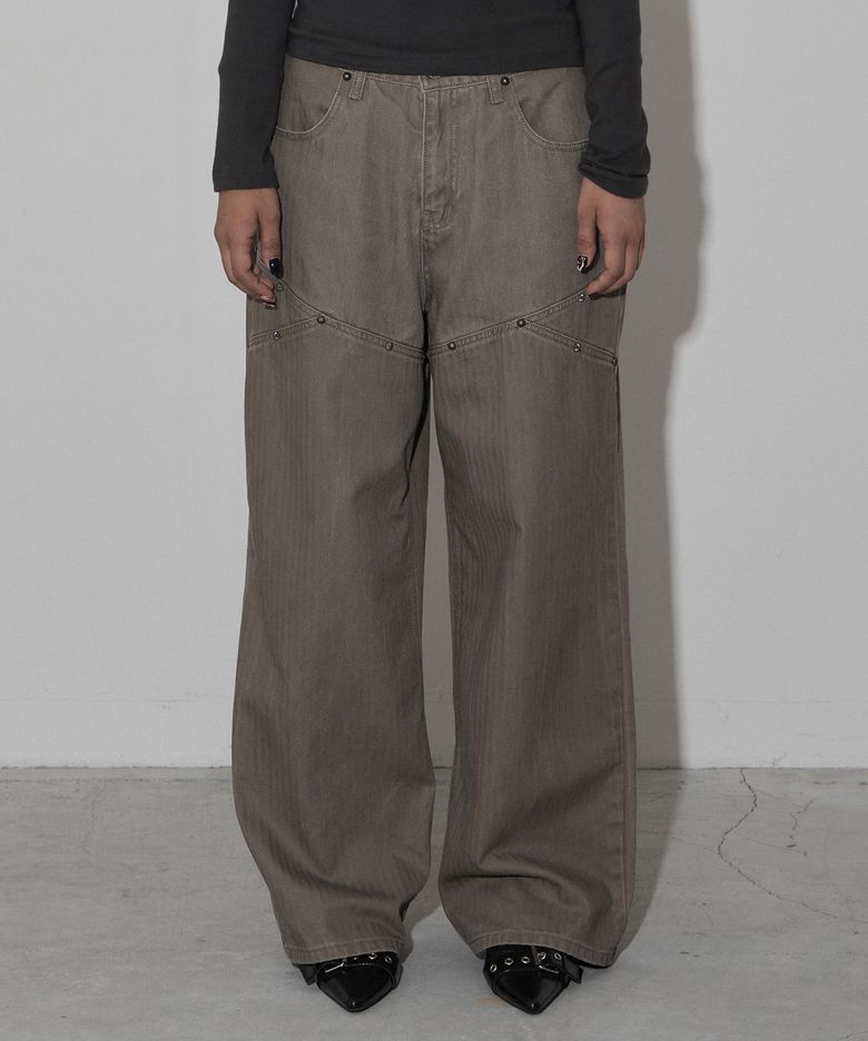 hb rivet pants (brown)